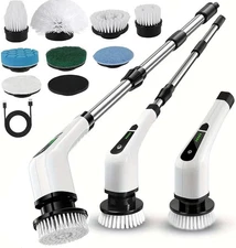 8 IN 1 Electric Spin Scrubber Cordless Power Cleaning Brush Rechargeable Cleaner