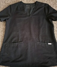Figs 2 Pocket Casma Womens Medical Scrub Top Black Medium  Fw1100