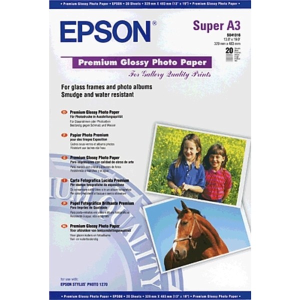 Epson Premium Glossy Photo Paper C13S041316 Fotopapier Din A3+ 255 G/M² 20 Bl...-image