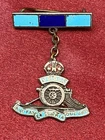 WW1/2 RA Royal Artillery Solid Silver Enamel Sweetheart Badge w/fixing