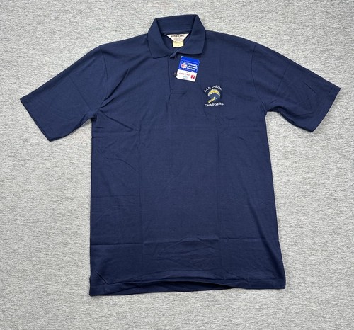 Vintage San Diego Chargers Logo 7 Polo Shirt Mens Large Blue USA Made NEW - Picture 2 of 8