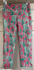 VTG Lilly Pulitzer Originals SZ 2 Cropped Pants Scorpion Bowl Tropical Print EUC