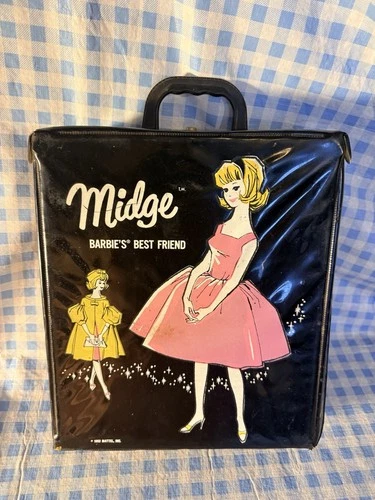 Mattel Vintage (2) Midge, Allan & Ken Dolls with 4 Cases, Outfits & Accessories