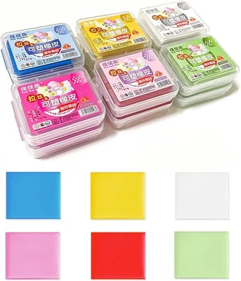 MARKE PARASTAR 12 Stück Knetradiergummis,Weich Knetbar Radiergummis,Skizze Kitt Gummi mit