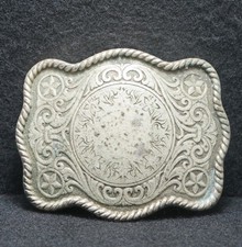 WH03164 VINTAGE 1990s  STARS  WESTERN FASHION ARTWORK PATINA BELT BUCKLE