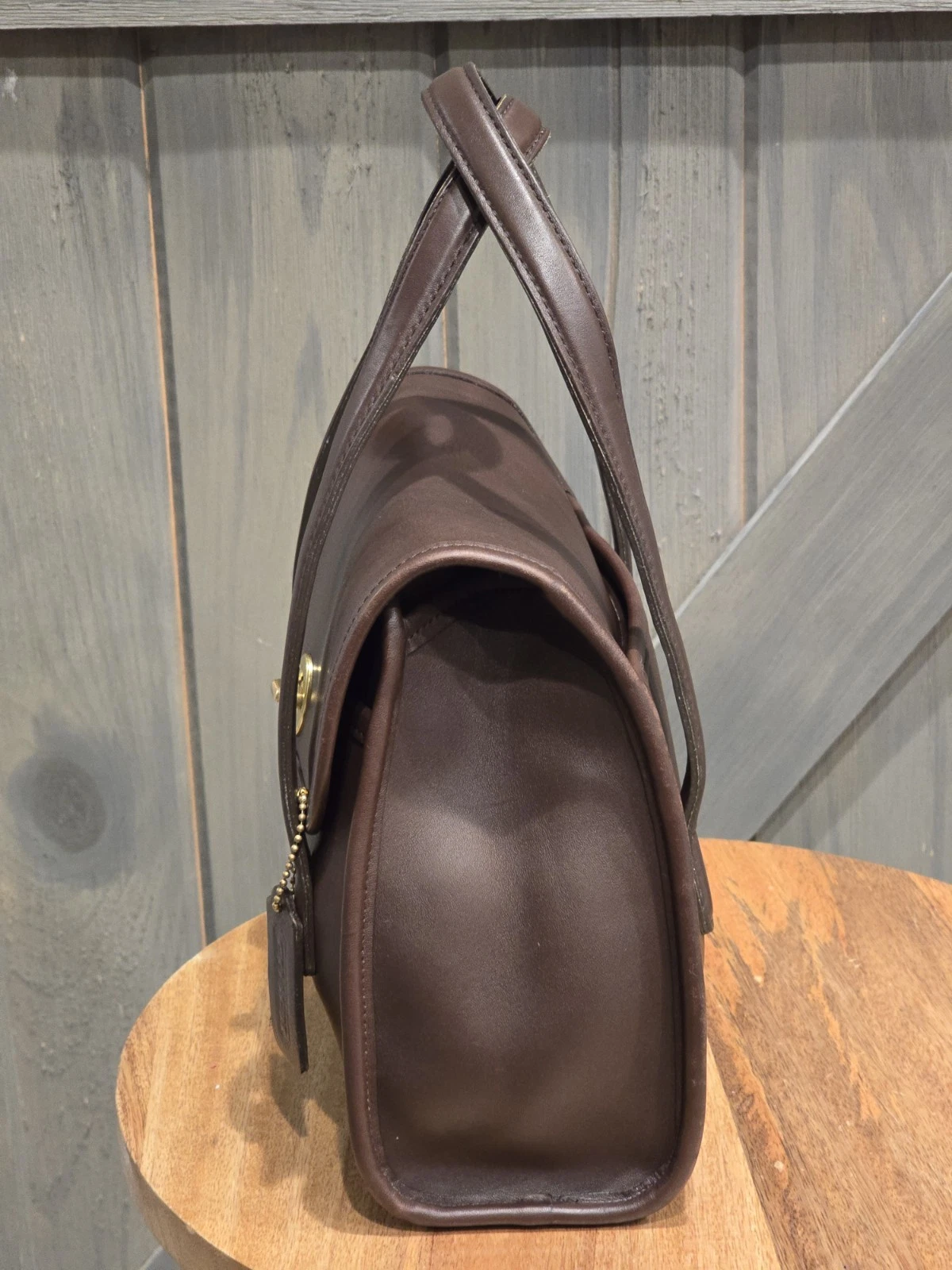Borsa a mano Coach vintage in pelle di mogano Belmont 9088