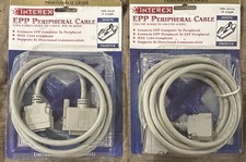 2 Interex EPP Peripheral Cables HD 36 Male, DB25 Male, 10ft  6ft IBM/PC Printer