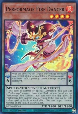 Performage Fire Dancer MZTM-EN049 Maze of the Master Yu-Gi-Oh 1st Edition NM