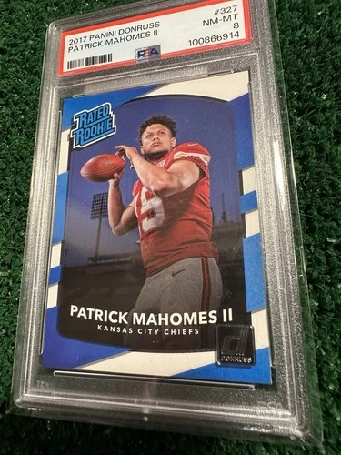 2017 Donruss PATRICK MAHOMES II RC Rated Rookie #327 Kansas CHIEFS PSA 8 NM-MT