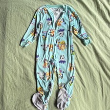 Bluey 5T Blue Footed Zip Fleece One-Piece Sle...