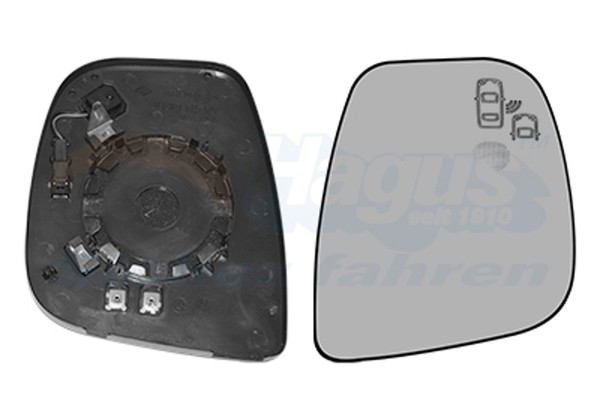 Spiegelglas AußEnspiegel Hagus VAN Wezel 0944836 FüR Opel Konvex Beheizbar K0 K9-image