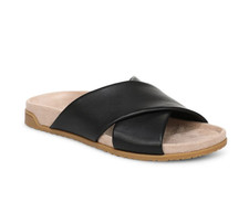 NEW VIONIC Women's Etna Slide Sandal - Black Leather NWB 