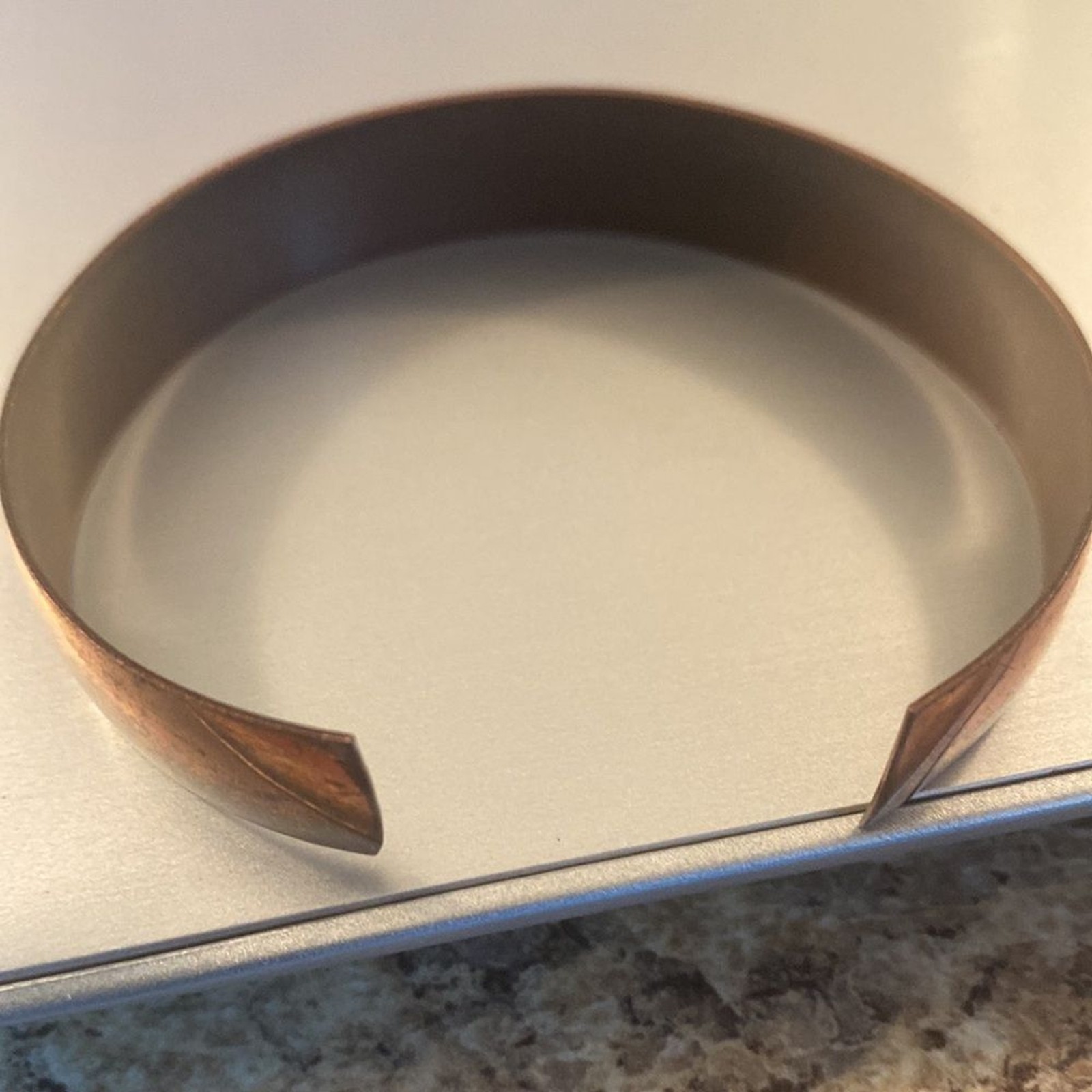 Solid Copper Cuff Bracelet Floral Studs Adjustabl… - image 4