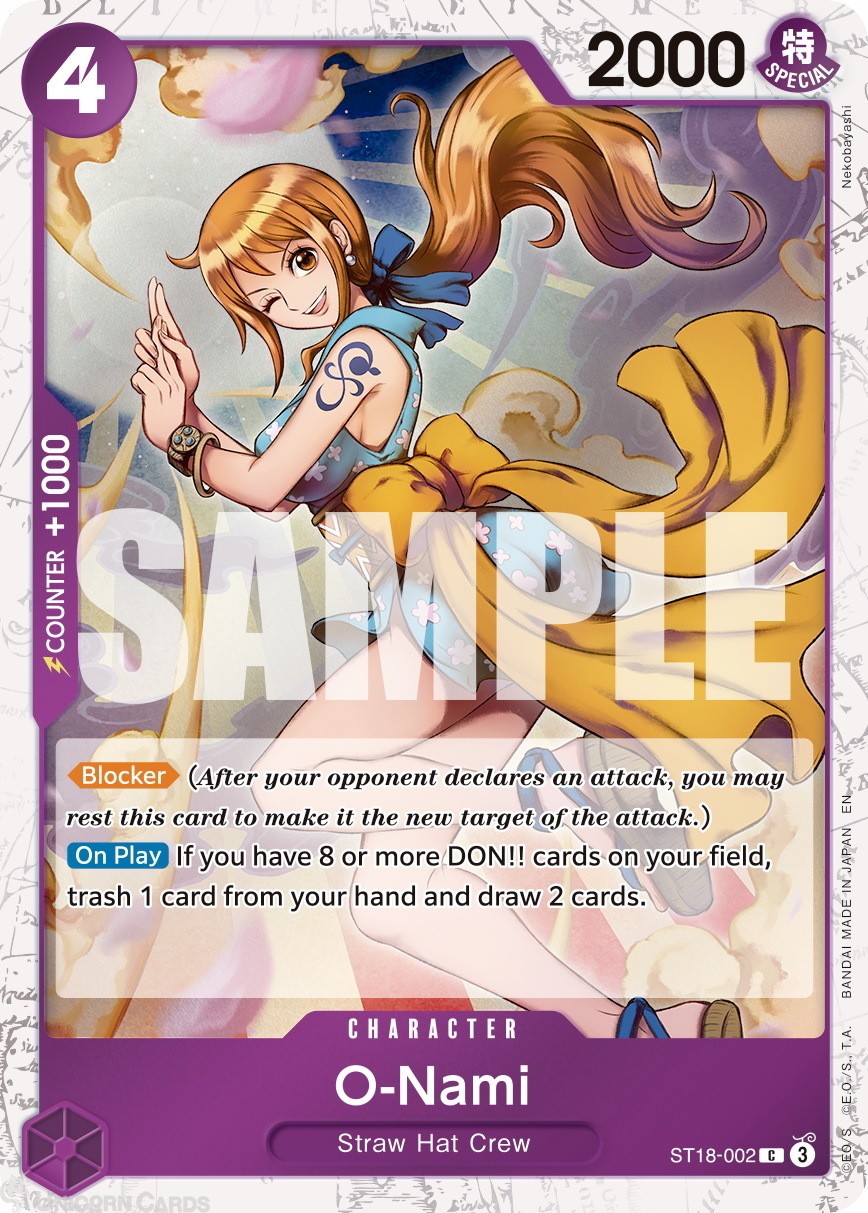ST18-002 O-Nami : Common Pirate Foil English One Piece TCG Card : PRB02: One Pie