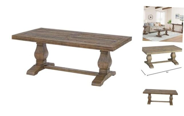Napa Farmhouse Style Reclaimed Wood Living Room Coffee Table