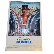 Original 1986 Crocodile Dundee Movie Poster One Sheet Paul Hogan 27x39