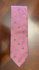 Brooks Brothers Makers Pink Silk Tie Lime Citrus Novelty Preppy USA