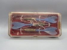 Vtg Unicorn Darts Of Distinction With Blue Flights And Case - Made In England