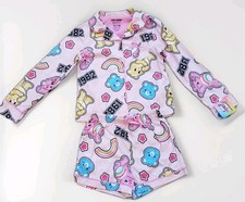 Care Bear pajamas long sleeve sleepwear 2 piece girls medium 7/8 pink rainbow