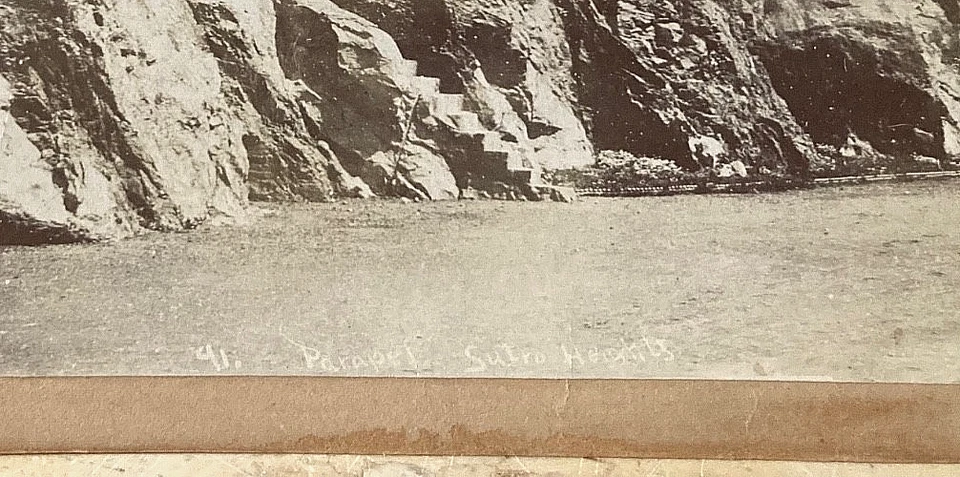 ORIGINAL! SUTRO HEIGHTS PARAPET ABOVE CLIFF HOUSE SAN FRANCISCO, CAL. 1893 PHOTO - Image 3 of 4