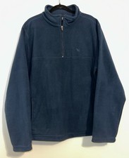 Mens Eddie Bauer Fleece Quarter Zip Sweatshirt Sz Large Tall Blue Preowned EUC