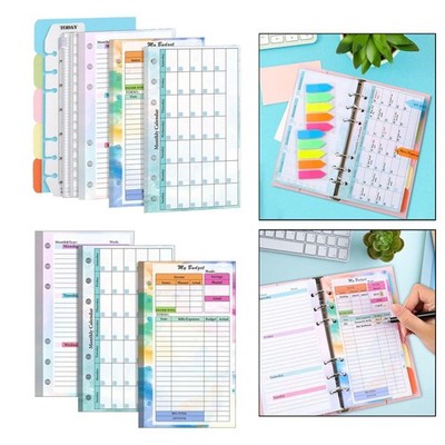 6 Ring Loose Leaf Paper, A6 Refill Paper,Journal Home Weekly Monthly Planner A6