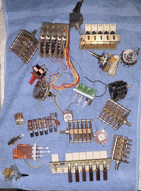 Vintage Assorted Potentiometers & Rotary Switches Mixed Electronic Parts Lot