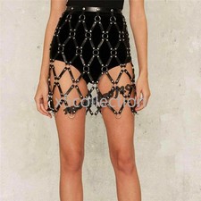 Handmade Party Dancing Cage Frame Leather Skirt Dress Harness Belt Constraint