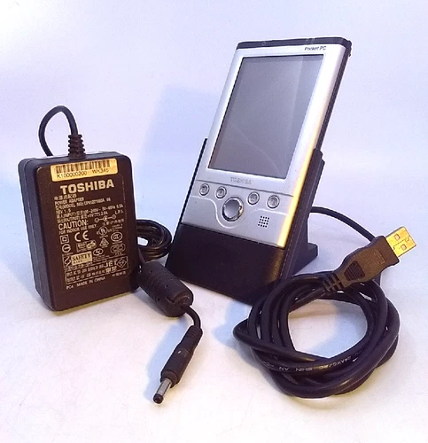 Toshiba e740 Pocket PC AC Adaptor USB Sync Charge Cradle Untested Needs Battery