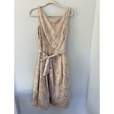 Jessica Howard Women's Gold Floral Print Sleeveless Midi Dress Size 16