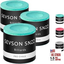 Billiard Pool Cue Chalk - Circle Stick Chalk Hand Chalk Round Cube 3pcs Cyan