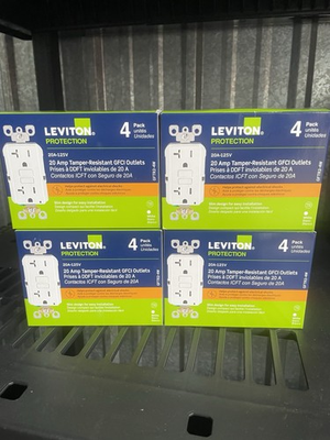 #ad Leviton Gfci 20 amp Tamper Resistant Outlets 16 Pack White $148.00