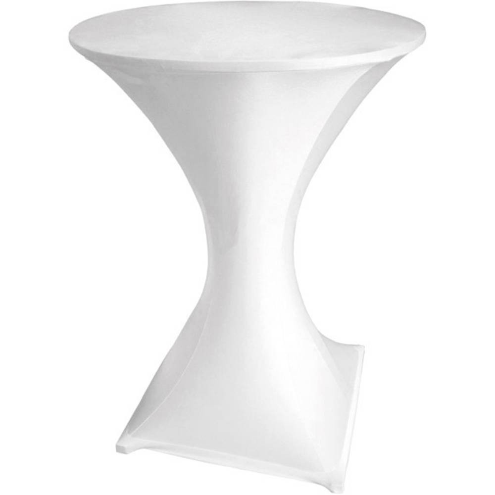 Housse de table de bar Perel FP200 mange-debout nappe extensible blanche