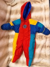 OshKosh Baby B Gosh Colorblock 6/9m Vintage Snow Suit Infant Toddler Multicolor