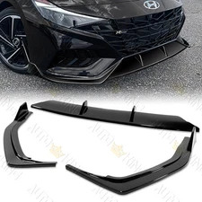 FOR 21-23 HYUNDAI ELANTRA N-LINE PAINTED BLACK FRONT BUMPER LIP SPOILER SPLITTER
