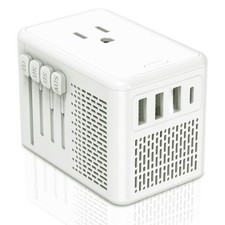 220V to 110V Voltage Converter with 3 USBA  1 USBC Ports for Travel