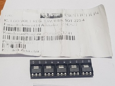 1 Stk. TLV1117-18CDCY LDO-Spannungsregler, fix, 1,8V, 800mA SOT 223-4  TI