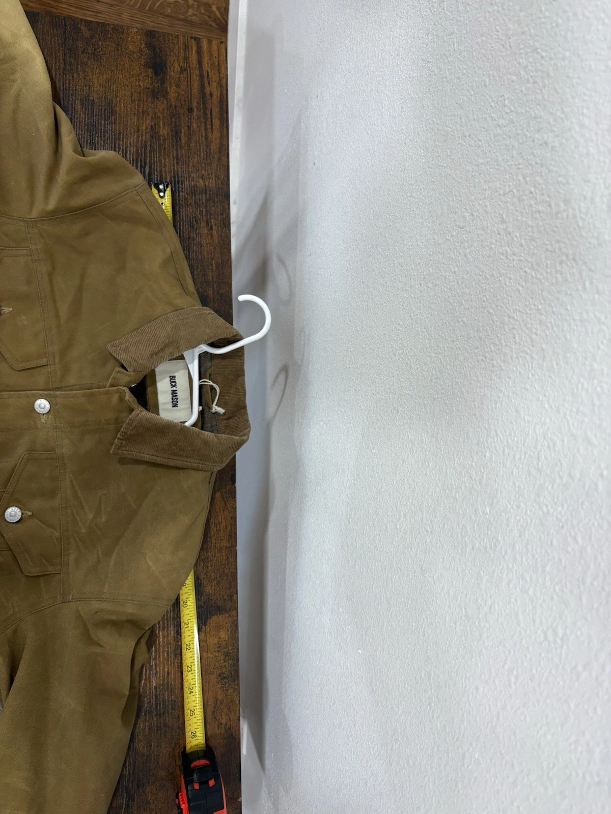 Buck Mason Men's M Khaki Waxed Canvas Trucker Jacket Corduroy Collar NWT - product detail image 13