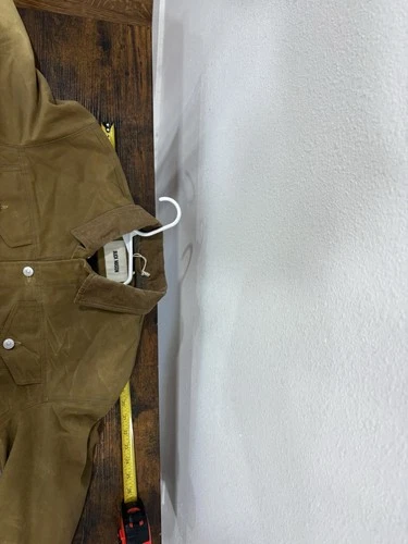 Buck Mason Men's M Khaki Waxed Canvas Trucker Jacket Corduroy Collar NWT image 13
