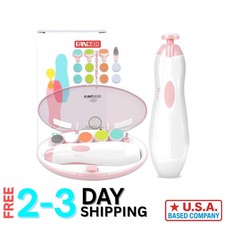 Whisper-Quiet Baby Nail File with LED Light 18 Accessories - Battery Operated