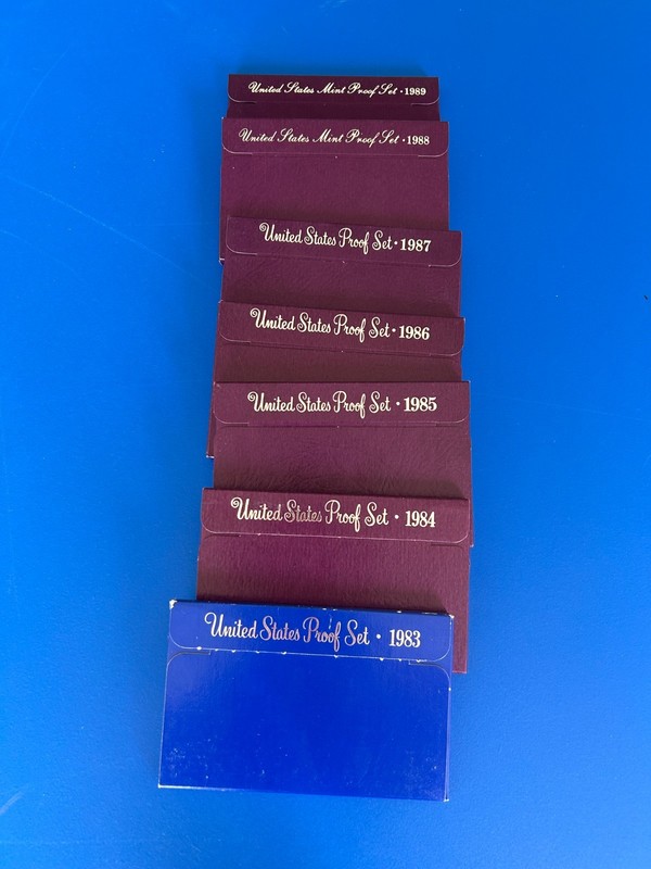 1983-1989 US Mint Proof Set Lot of 7 iL23