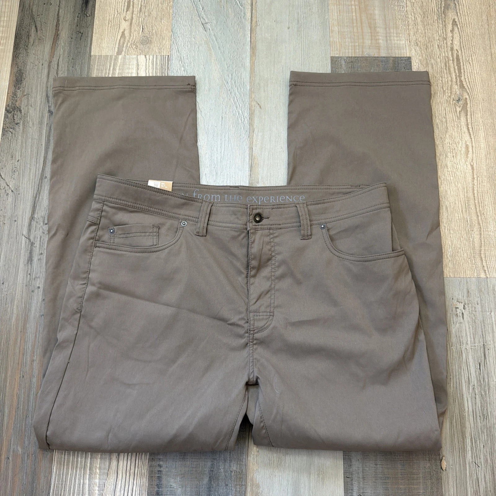 prana pants men slim fit 38x30 brown hiking pants stretch style M4BN30312