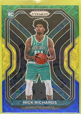 2020-21 Prizm Nick Richards Choice Blue, Yellow and Green #253 RC Hornets