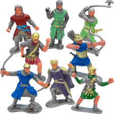 8 PCS Medieval Knight Figures - Toy Soldiers Free-Standing Figurines with Realis