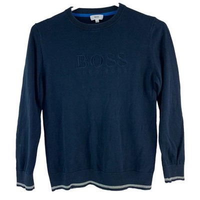 Hugo Boss Strickpullover dunkelblau weiß bestickt Kinder gebraucht | Jahre 10