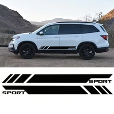 For Honda  Glossy Black Side Skirt  Stripe Decal Sticker 2PCS