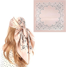 35 Inches Silk Head Scarf-Satin Hair Scarves Silk Bandana Scarf Headscarf for Wo