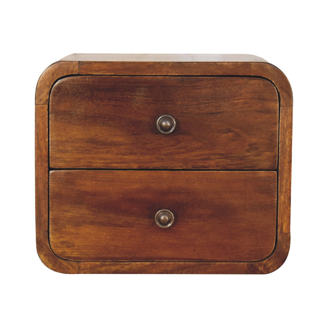 Artisan Furniture Solid Wood Floating Mini Chestnut Bedside - Brown - Image 2
