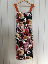 Cushnie et Ochs Rosalinda Multicolored Orange Strap Floral Print Sheath Dress 4
