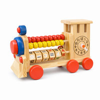 Kinder Holzeisenbahn Zum Rechnen Spielzeug Eisenbahn Mit Uhr Spielzeug Holzzug